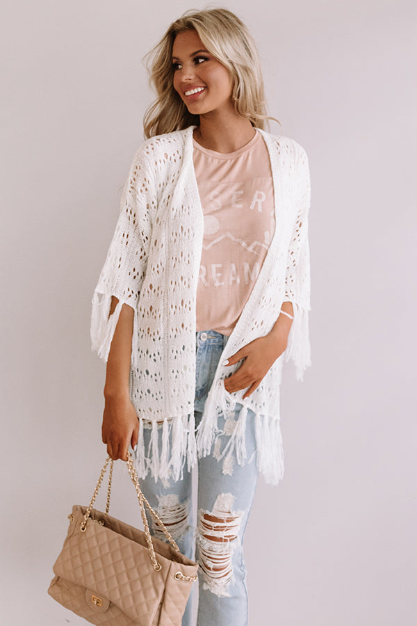 Poolside Kisses Knit Cardigan In White • Impressions Online Boutique