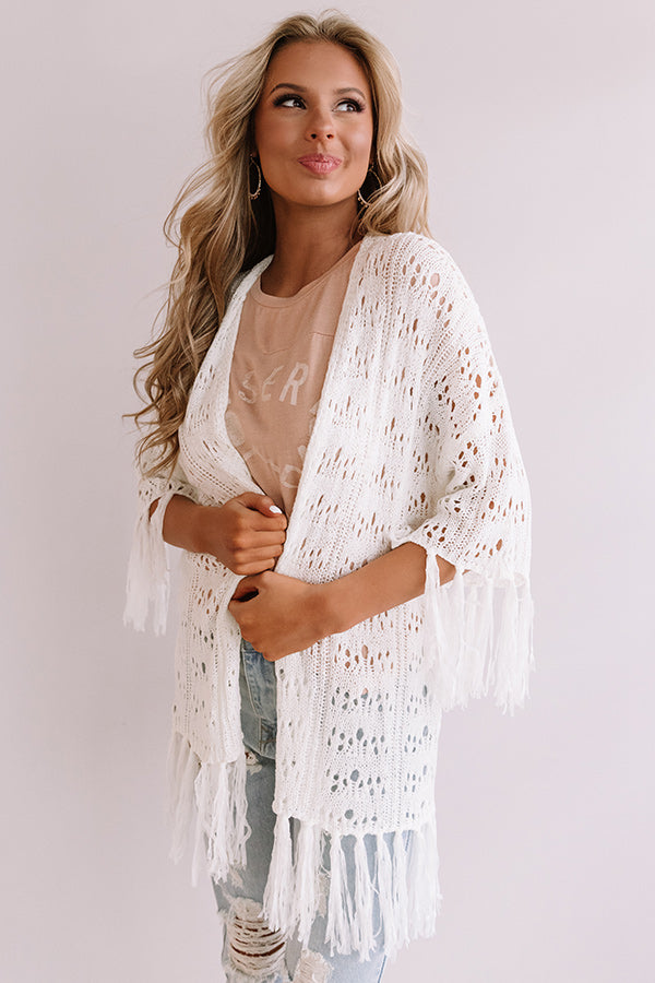 Poolside Kisses Knit Cardigan In White • Impressions Online Boutique