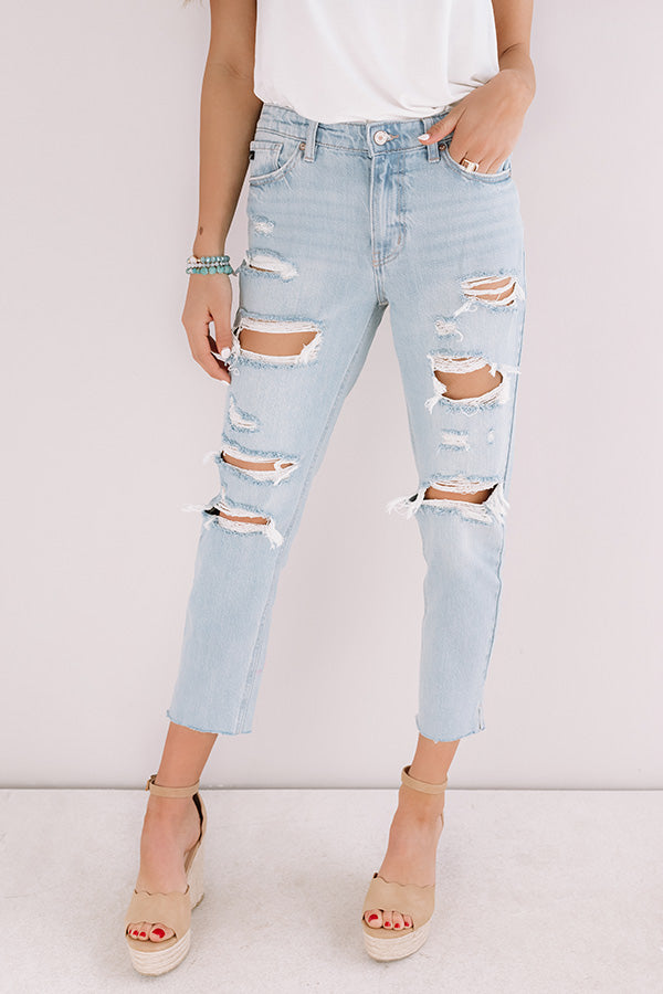 high waist distressed mom jeans