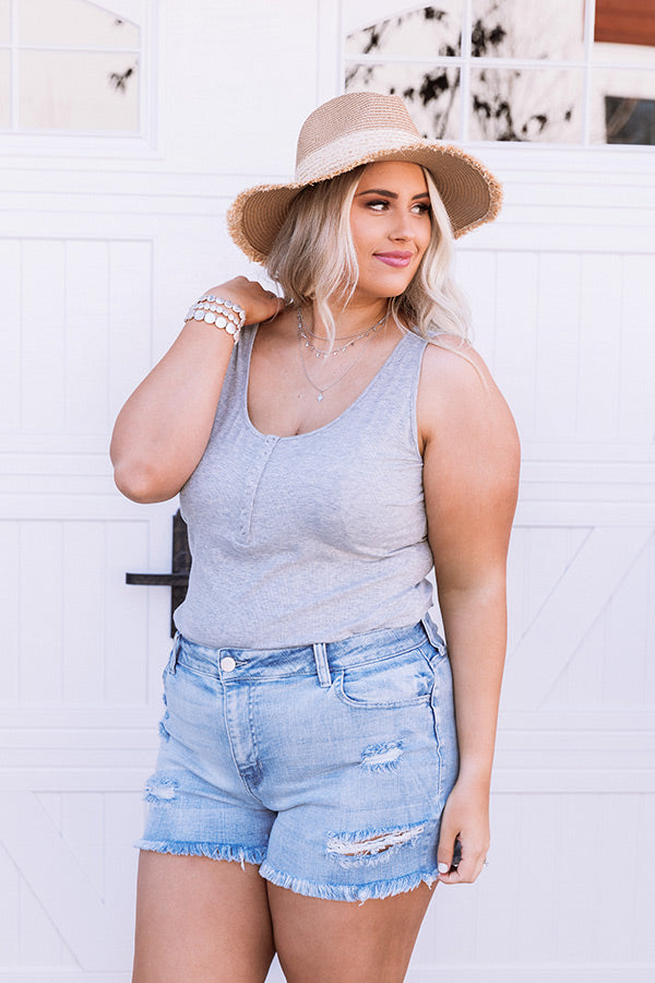 Best Coast Henley Bodysuit In Grey Curves • Impressions Online Boutique