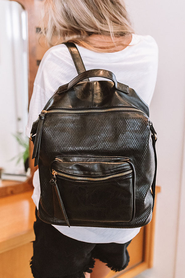 The Essential Faux Leather Backpack In Black • Impressions Online Boutique