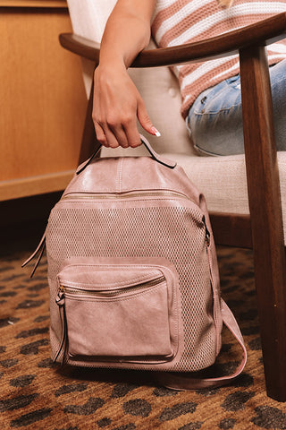 large faux leather backpack