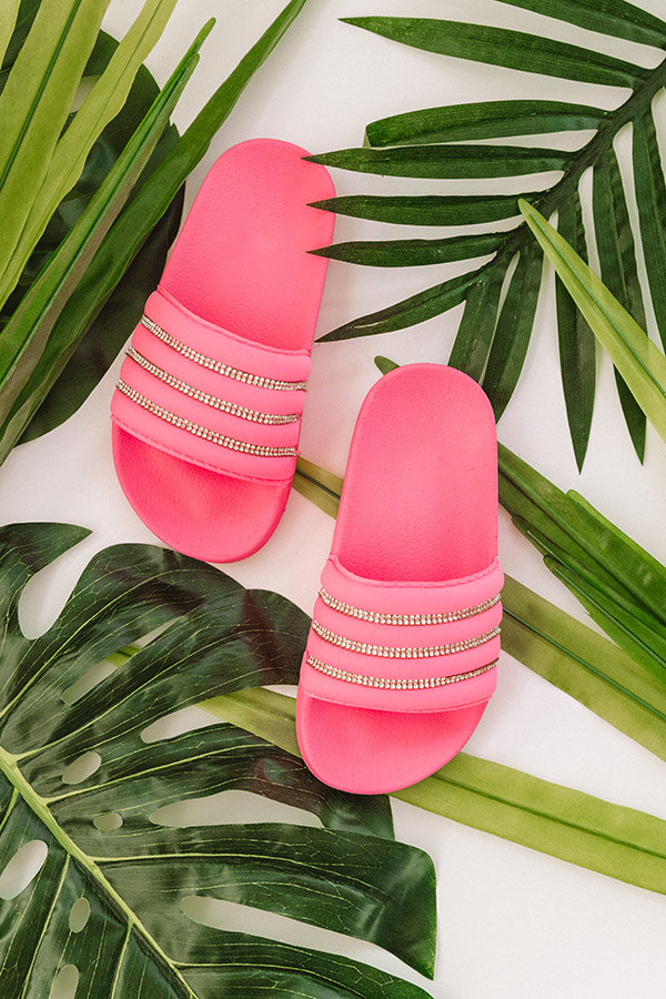 pink slides with rhinestones