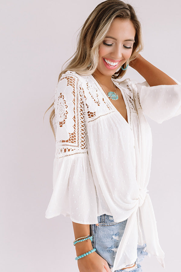 Uptown Dreams Crochet Top In White • Impressions Online Boutique