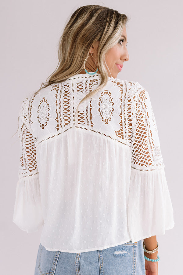 Uptown Dreams Crochet Top In White • Impressions Online Boutique