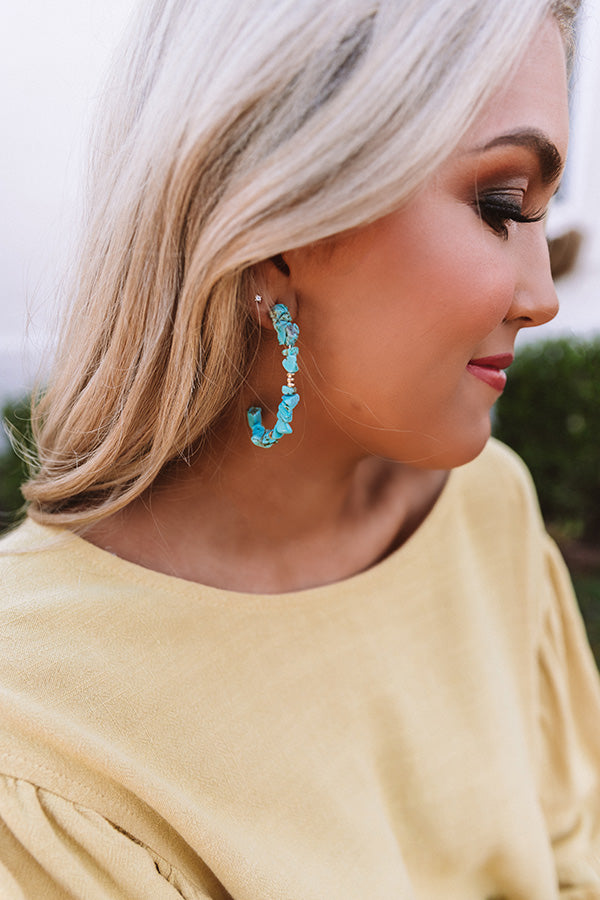 Paradise Please Earrings in Turquoise