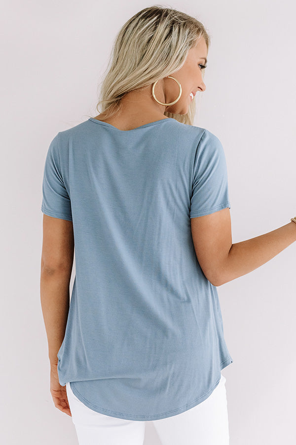Modern Muse Babydoll Top In Airy Blue • Impressions Online Boutique