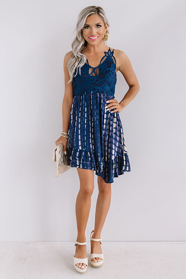 Cayman Isle Cutie Crochet Dress In Navy • Impressions Online Boutique