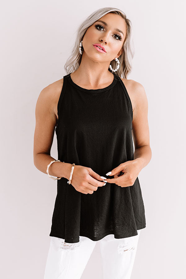 Cool In Capri Shift Tank In Black • Impressions Online Boutique