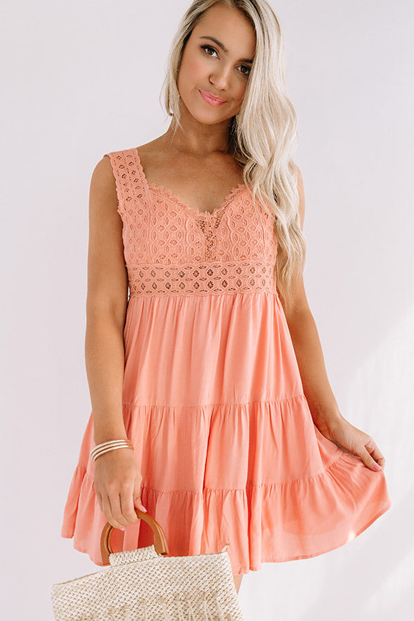 Cocktails In Caicos Crochet Dress In Peach • Impressions Online Boutique