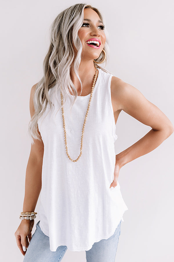 Sunshine Weather Shift Tank In White • Impressions Online Boutique