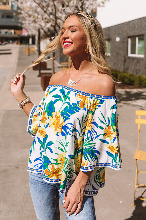 Breezy Blooms Off Shoulder Top In Ivory • Impressions Online Boutique