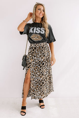 leopard maxi skirt outfit