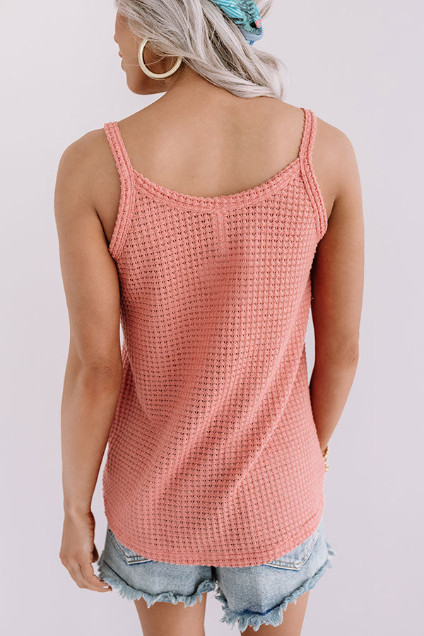 Patio Pretty Waffle Knit Tank In Calypso • Impressions Online Boutique
