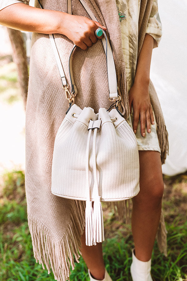 faux leather bucket bag