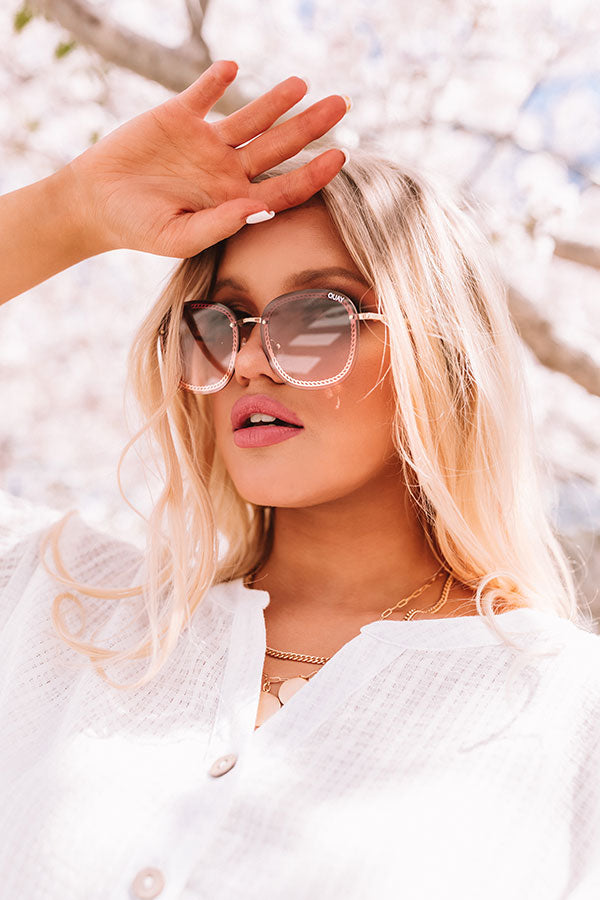 Quay X Chrissy Jezabell Chain Sunnies in Pink • Impressions Online