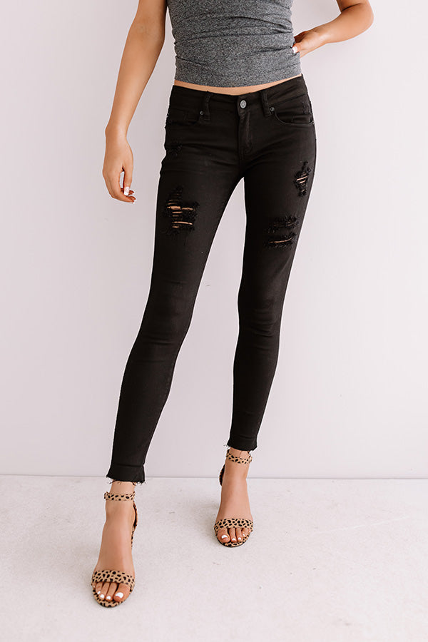 The Hamptons Distressed Ankle Skinny in Black • Impressions Online Boutique