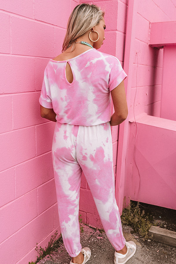 Make It A Mai Tai Tie Dye Jumpsuit In Pink • Impressions Online Boutique