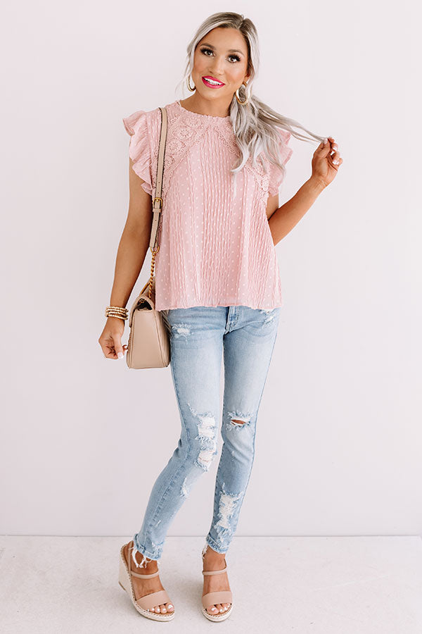 Sailing To Santorini Crochet Top In Blush • Impressions Online Boutique