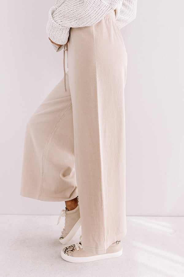 The Josie High Waist Knit Pants In Iced Latte • Impressions Online Boutique