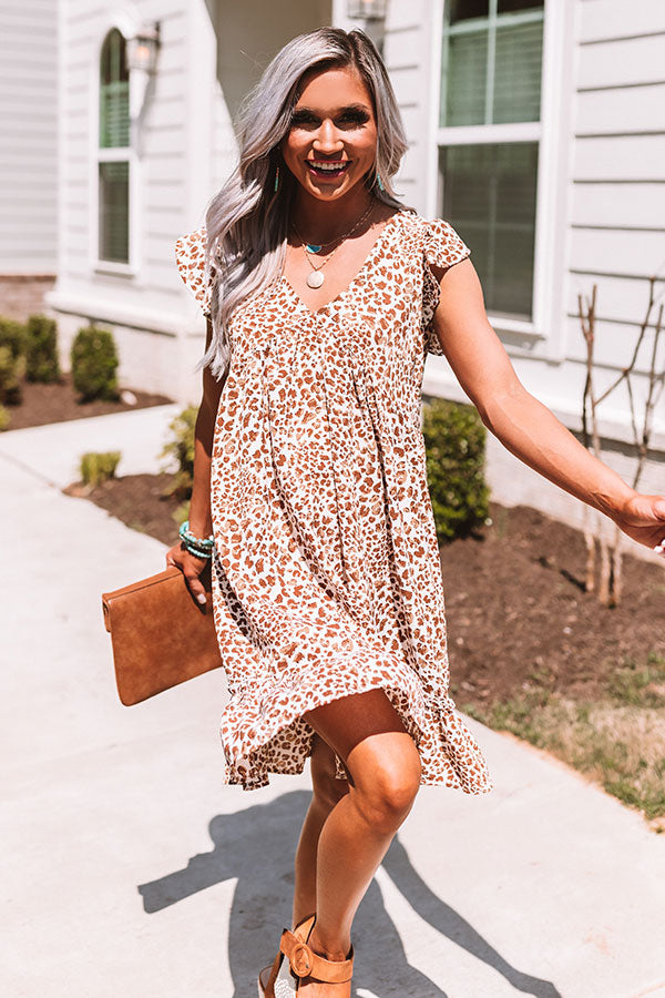 Going Off The Grid Leopard Babydoll Dress • Impressions Online Boutique