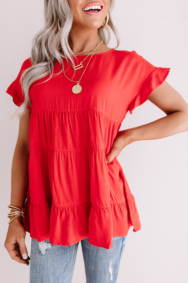 Simply Southern Babydoll Top in Red • Impressions Online Boutique