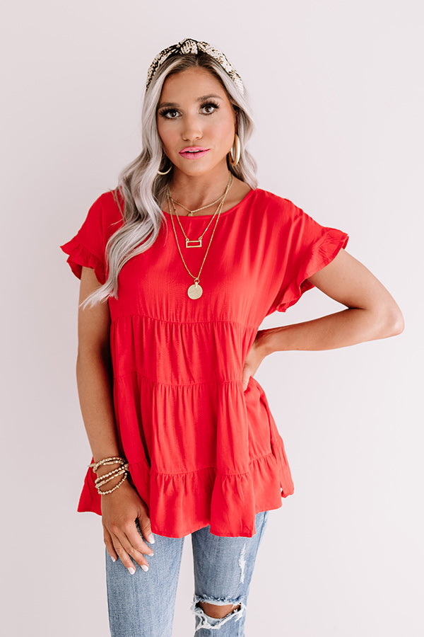 Simply Southern Babydoll Top in Red • Impressions Online Boutique