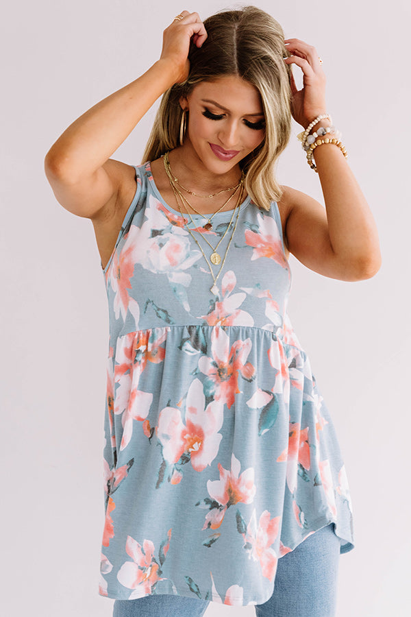 Better In Blooms Babydoll Top in Sky Blue • Impressions Online Boutique