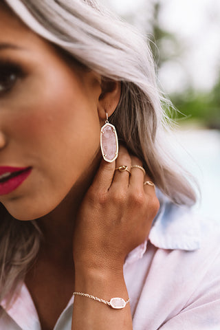 Elaina Gold Friendship Bracelet in Rose Quartz