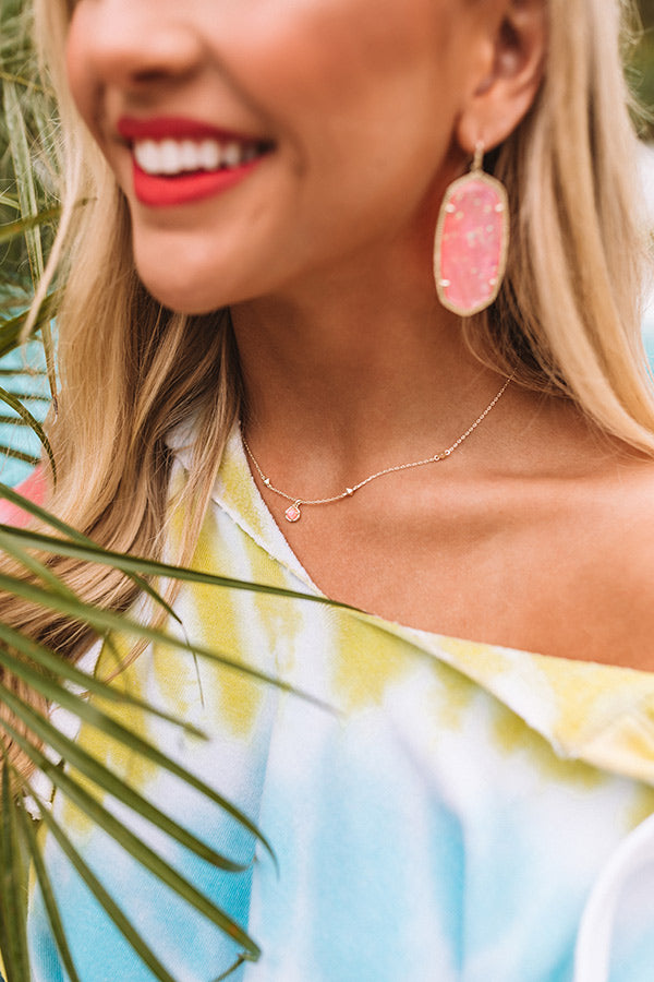 Kendra Scott Nola Gold Pendant Necklace In Iridescent Drusy • Impressions  Online Boutique