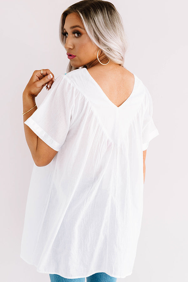 Mediterranean Sea Embroidered Top In White • Impressions Online Boutique