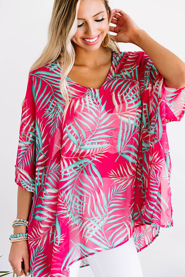 Call The Haute-Line Floral Tunic In Fuchsia • Impressions Online Boutique