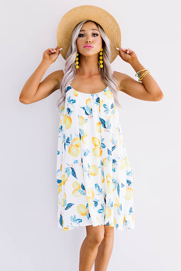 Daiquiris And Daydreams Lemon Print Shift Dress • Impressions Online ...