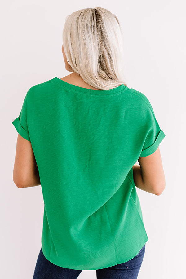 Soho Afternoon Shift Top In Emerald • Impressions Online Boutique