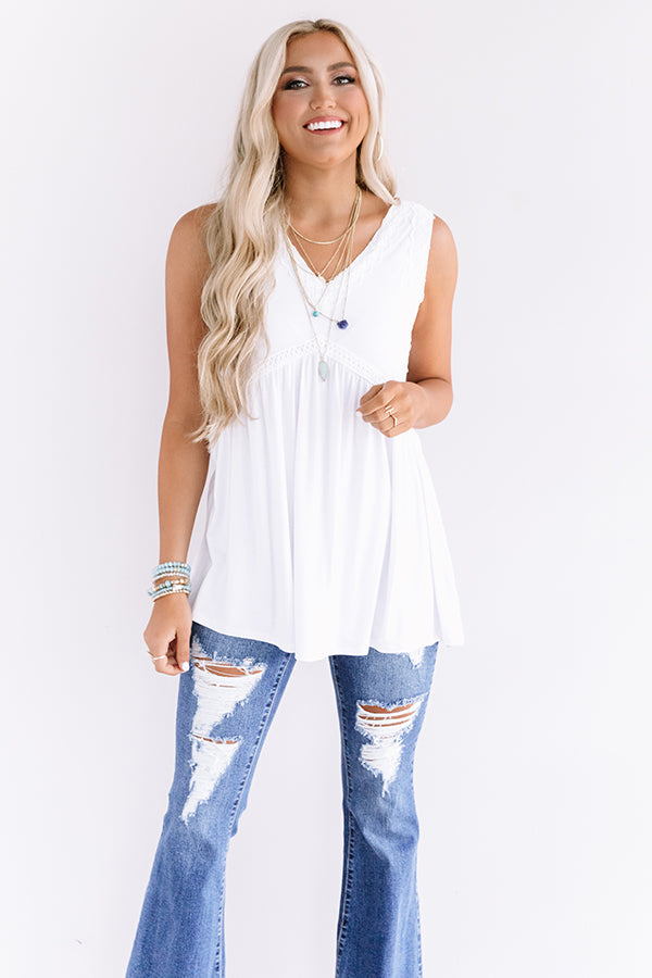 Vino By The Sea Babydoll Top in White • Impressions Online Boutique