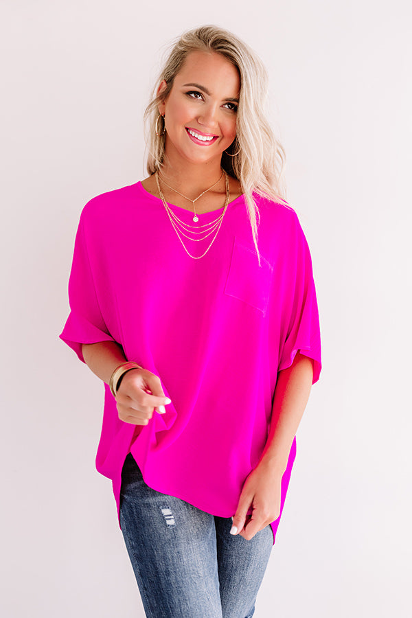 Weekend Picnic Shift Top in Hot Pink • Impressions Online Boutique