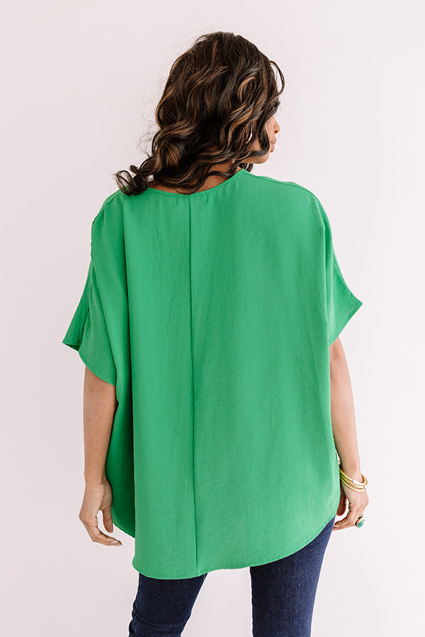 Weekend Picnic Shift Top in Kelly Green • Impressions Online Boutique
