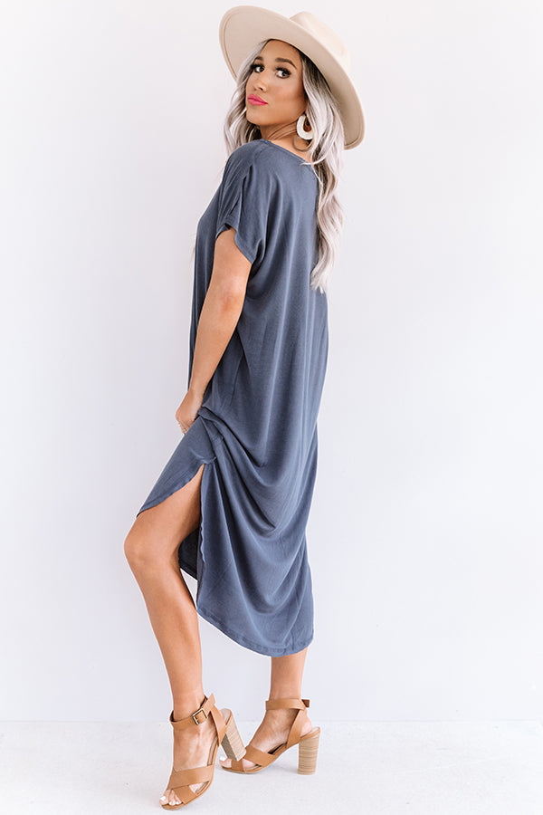 Huntington Beach Happy Hour Midi In Navy • Impressions Online Boutique