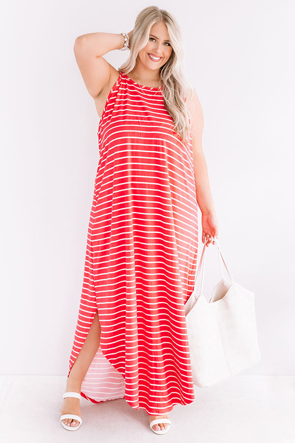 St. Tropez Promise Stripe Maxi In Raspberry Curves • Impressions