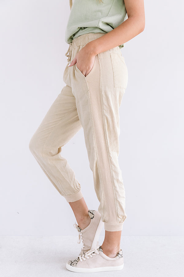 The Puesto High Waist Joggers In Khaki • Impressions Online Boutique