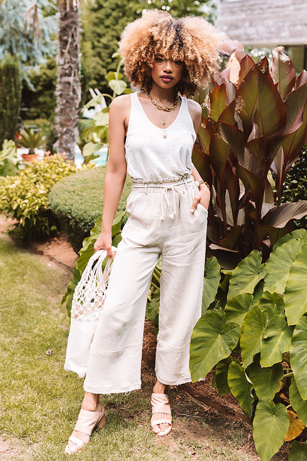 The Lachlan High Waist Pants In Light Beige • Impressions Online Boutique