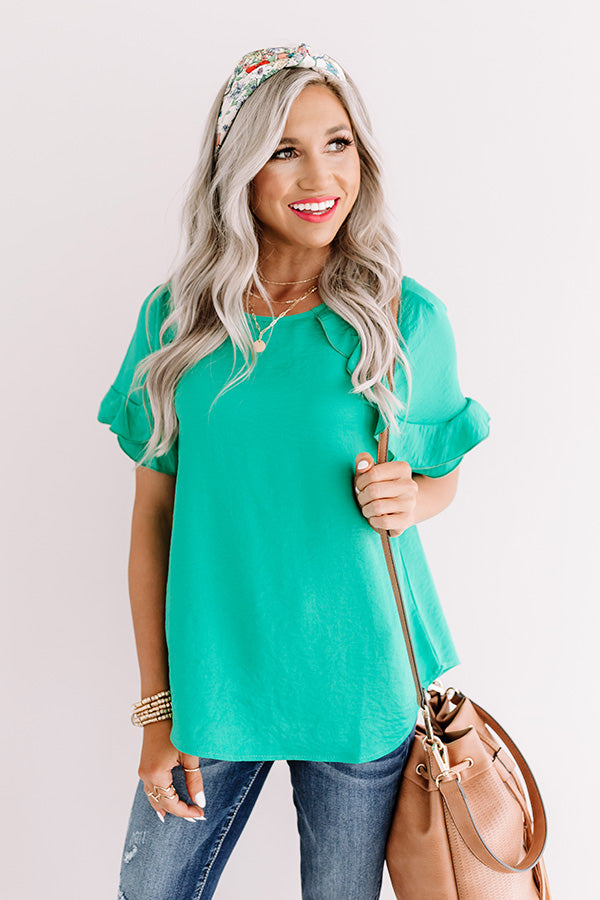 First Class Flight Path Shift Top In Emerald • Impressions Online Boutique