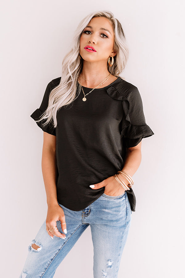 First Class Flight Path Shift Top In Black • Impressions Online Boutique