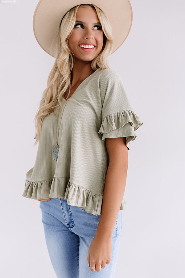 Bombshell Ambition Shift Top In Sage • Impressions Online Boutique
