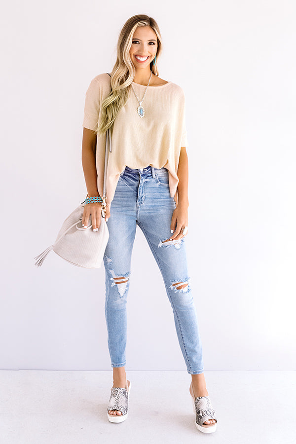 Chic Instinct Shift Top In Iced Latte • Impressions Online Boutique