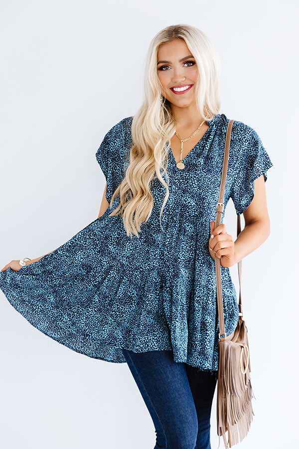 Pineapple Grove Babydoll Dress In Blue • Impressions Online Boutique