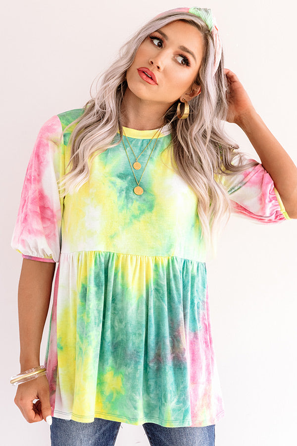 Cheek Kisses Tie Dye Babydoll Top • Impressions Online Boutique