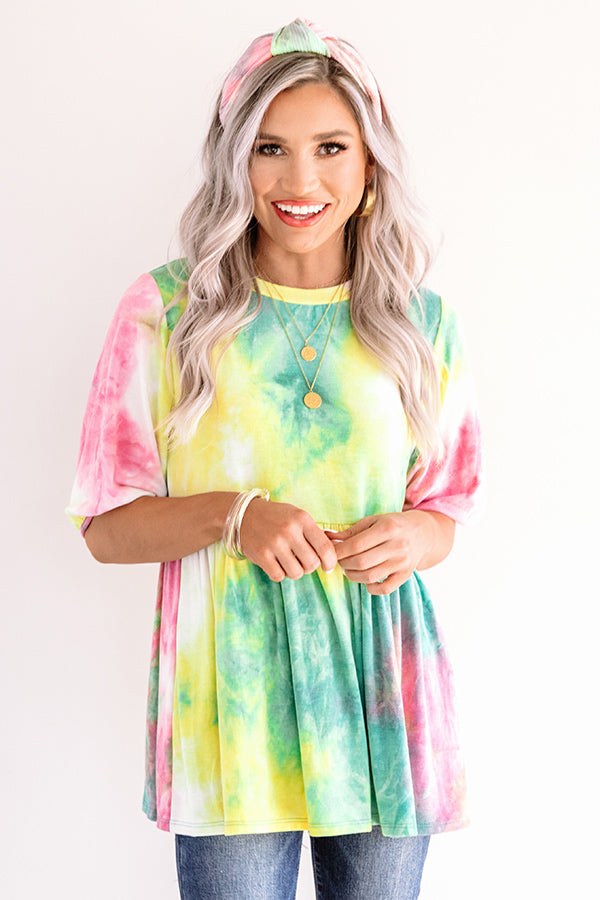 Cheek Kisses Tie Dye Babydoll Top • Impressions Online Boutique