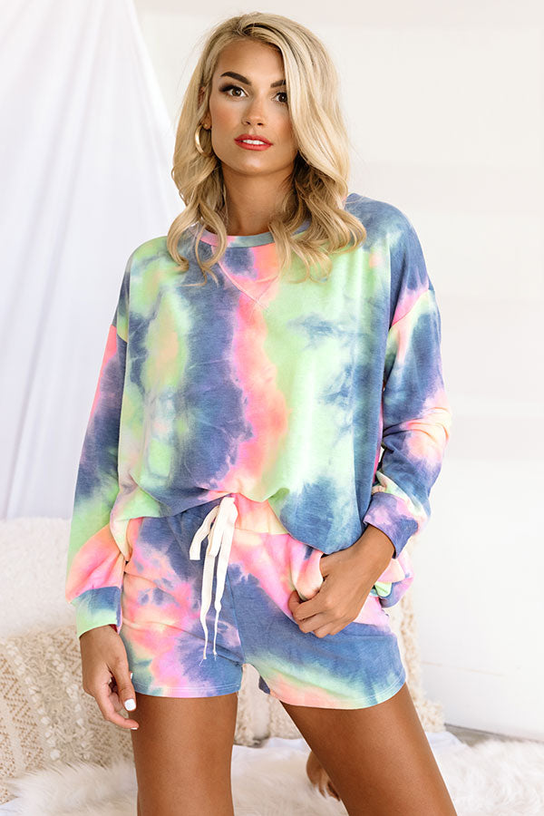 Morning Routine Tie Dye Shift Top In Navy • Impressions Online Boutique