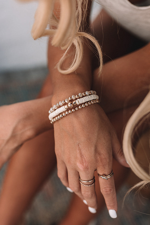 Bleecker Street Babe Bracelet Set In Cream